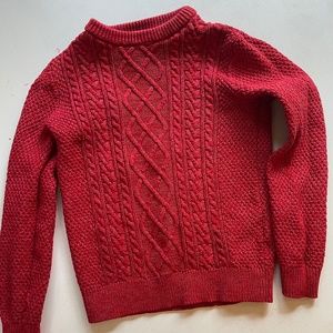 Red cable kit sweater